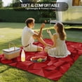 thumbnail image 4 of Red Geometric Outdoor Rug for Patio/Deck/Porch, Non-Slip Large Area Rug 6 x 9 Ft, Vintage Minimalism Abstract Aesthetic Indoor Outdoor Rugs Washable Area Rugs, Reversible Camping Rug Carpet Runner, 4 of 8