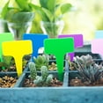 thumbnail image 4 of 100Pcs Plastic Stick T Plant Labels Garden Pot Tray Flower Tag Free Marker (Coffee color), 4 of 7
