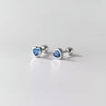 thumbnail image 4 of EOEMY 925 Real Sterling Silver Lightweight Blue Heart Crystal Stud Earrings-Royal Blue, 4 of 6