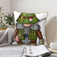 thumbnail image 6 of Haiem Fishing Gnome Print Velvet Soft Solid Decorative Square Throw Pillow Covers Set with Elegant Piping Christmas Cushion Case for Sofa Bedroom Car-20"x20", 6 of 8
