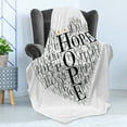 thumbnail image 4 of Hope Soft Flannel Fleece Throw Blanket, Heart Shaped Hope Words Romantic Illustration with Candles Digital Art, Cozy Plush for Indoor and Outdoor Use, 50" x 60", Pale Grey Orange, by Ambesonne, 4 of 5