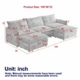 thumbnail image 2 of Corduroy Fabric 3-Seater Comfy Cloud Couch with 2 Movable Footrest for Living Room,Oversized Deep Seat U Shaped Couch Set, Upholstered Large Size Deep Seat 2-Seat Sofa with 3 cushions, 2 of 13