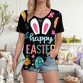 thumbnail image 4 of mgoYE T-Shirt for Women Womens Happy Easter Day Neck Shirt Funny Bunny Rabbit Eggs Graphic Short Sleeve Tee Spring Casual Tops(Black,XL), 4 of 7