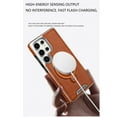 thumbnail image 2 of For Samsung Galaxy S23 Ultra Luxury PU Leather Case with Kickstand 360°Rotatable Invisible Magnetic Ring Stand [Compatible with MagSafe] [Wireless Charging] Phone Cover,Darkbrown, 2 of 9