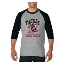 MmF - Mens Raglan Sleeve Baseball T-Shirts, up to Size 3XL - Tackle Breast Cancer