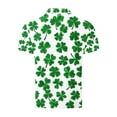thumbnail image 3 of Men's St. Patrick's Day Polo Shirt Slim Fit Collared Button Short Sleeve Pullover Clover Print Shirts, 3 of 4