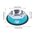 thumbnail image 2 of Food and Water Bowls for Cats, 6 in Diameter, Stainless Steel interior, Rubber Skid Resistant Base, Green Finish, Black Cat Head Print, 1 Pc, 2 of 6