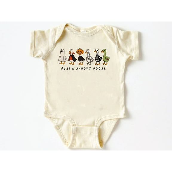 Just A Spooky Goose Baby Bodysuit ,Funny New Born New Parent Baby Onesie®, New Mom Gift, Baby Shower Gift , Short Sleeve Tee Bella