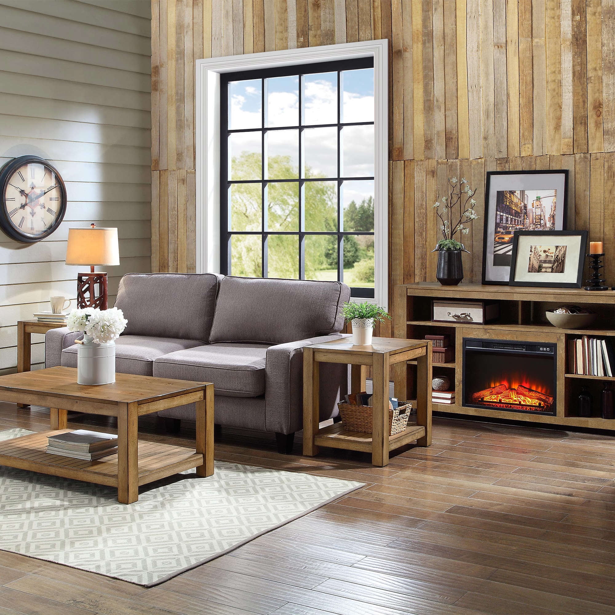 Better Homes Gardens Bryant Solid Wood Coffee Table Rustic Maple Brown Finish