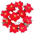 thumbnail image 1 of Guirnalda de flores de Pascua navideña, cadena de luces, decoración navideña para el hogar (2 juegos), 1 of 9