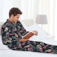 thumbnail image 5 of KLL Colorful Tropical Leaves Sleepwear Mens Flannel Pajamas,Long Cotton Pj Set, 5 of 7