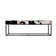 thumbnail image 3 of Butler Specialty Company Stinson 54"W Leather-Iron Accent Bench - Black & White, 3 of 6