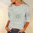 thumbnail image 7 of Ruimatai Women's Casual 3/4 Sleeve Round Neck Top Blouse Soft Stretch Comfortable Everyday Wear Fashion Shirt, 7 of 7