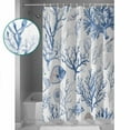 thumbnail image 3 of Extra Long Shower Curtain 72x84 Inch, Summer Coral Shower Curtain Waterproof Bathroom Decor Ocean Fish Blue Shell Beach Animal Fabric Bath Curtain Set Accessories with Hooks, 3 of 6