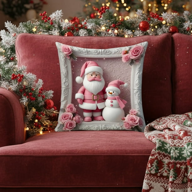 pstuiky Fundas de almohada navideñas de 45x45 cm (17,7x17,7 pulgadas), fundas decorativas con tela suave y cremallera oculta para decoración del hogar.