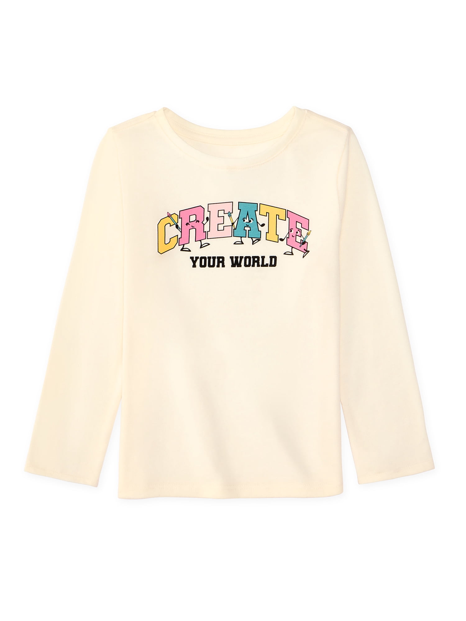 Garanimals Baby & Toddler Girl Long Sleeve Shirts, Single & 3-Pack, Sizes 0-6T