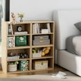 thumbnail image 5 of Garden 4 you Cube Storage Organizer Shelf, 2 Tiers Stackable Bookshelf, Wooden Display Bookcase with 2 Cube Storage, Small Storage Cabinet for Living Room Bedroom, Natural, 5 of 8