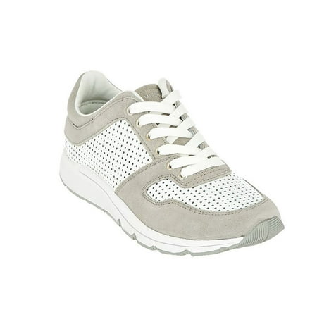 

Isaac Mizrahi Live! Women s Happening Leather Lace Up Sneakers (Light Grey 12 M US)
