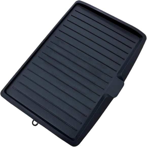 Estbridge 18 x 13” Kitchen Drain Board Large Plastic Draining Tray with Side Drop Slope Diversion Side Dish Drying Tray Dish Drainer Drip Rack Tray with Non-Slip Base