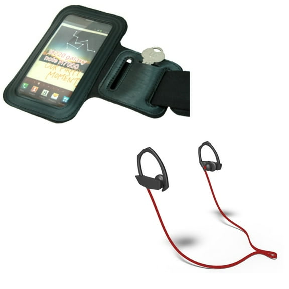 Gym Workout Sports Running Armband w Earphones Sports Wireless Headset A6L for ASUS Zenfone V Live 3 Max 2E - Blackberry DTek50, Z30, Priv, KEYone, Key2 LE - BLU S1, Vivo XI, Studio X8 HD