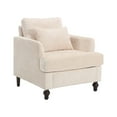 thumbnail image 2 of MOONMISS Mid-Century Chenille Solid Print Removable Back Cushion Armchair, Beige, 2 of 5