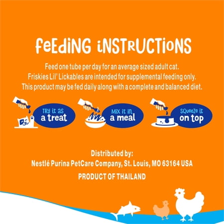 PURINA FRISKIES LIL’ LICKABLES CHICKEN, TUNA & OCEAN WHITEFISH LICKABLE TREATS FOR CATS, 0.5 OZ SACHETS (20 PACK)