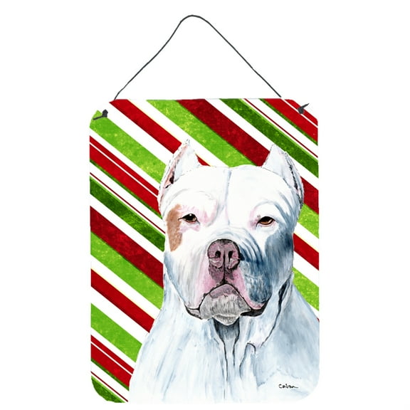 Pit Bull Holiday Christmas Aluminium Metal Wall or Door Hanging Prints