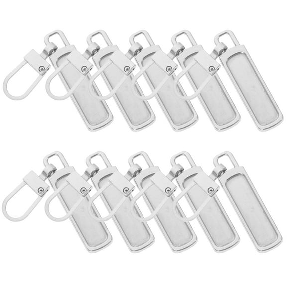 UNOMOR 10Set Replacement Zipper Tab for Luggage Maintenance with Metal Pulls Silver