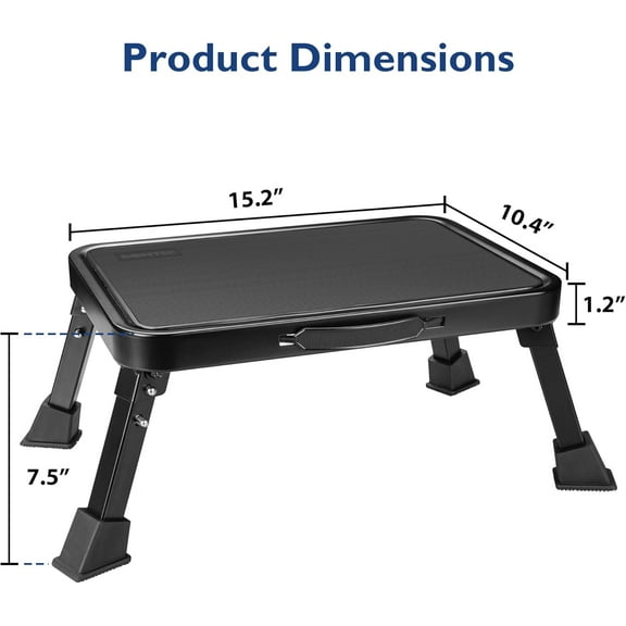Foldable Step Stool with Non-Slip Platform, 330lbs Capacity, Portable for Home, Office, RV