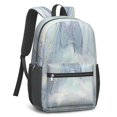 thumbnail image 4 of 17 Inch Lightweight Backpack,PVC Waterproof Oxford Fabric, Ergonomically Designed, with Large Capacity, Aqua Blue Watercolor, 4 of 5