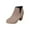 Beige, variant on Ankle Boots for Women Side Zipper Cutout Chunky Mid Heel Cork Pointy Toe Suede Fashion Heel Boots Black