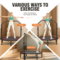thumbnail image 5 of FUNMILY 40" Foldable Mini Trampoline with Bungees, Fitness Trampoline Max Load 450lbs, Adjustable Foam Handle, Indoor Exercise Trampoline, 5 of 8