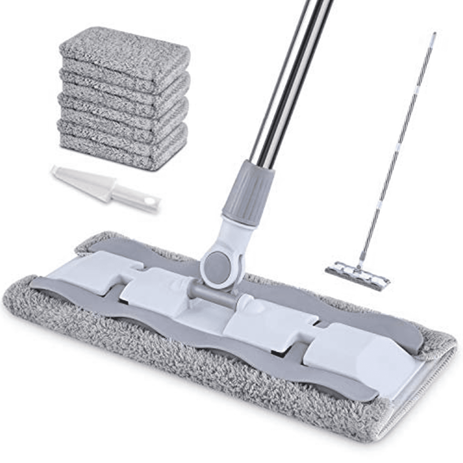 Self Cleaning and Drying Mop for Hard Floors Flat Mop 2/4/6/8 Pads UK Bucket 
