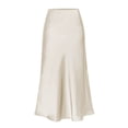 thumbnail image 6 of Rggeeun Midi Skirts for Women Satin A-Line Skirt with Side Slit Flowy Solid Color Skirt elastic Waist Outdoor Play,Beige,S, 6 of 6