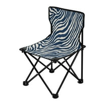 Folding Chair(Maximum weight capacity 220lb)Camping Chair For Camping Picnicking Outdoor Beach and Travel Digital Blue Zebra Stripes