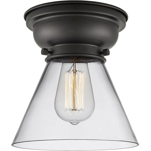 Innovations Lighting - Large Cone-1 Light Flush Mount in Industrial Style-7.75