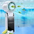 thumbnail image 2 of Taicans Portable Handheld Turbo Fan,Handheld Portable Fan with Ice Cooler,Rechargeable Personal Fan,Foldable,High Speeds,Led Display,for Outdoor Activities,Travel,Working White, 2 of 6