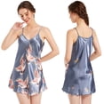 thumbnail image 2 of LYMAYTER Women's Satin Nightgowns Adjustable Spaghetti Strap Negligees V Neck Slip Dress Lingerie S-2XL, 2 of 8