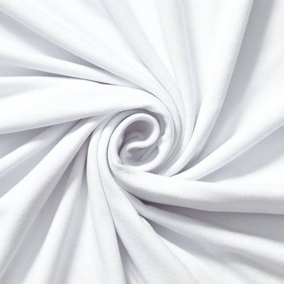 DTY Double-Sided Brushed Fabric 4 Way Stretch Jersey Knit Apparel 58/60" Wide Sold BTY Many Color (White)