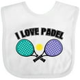 thumbnail image 3 of Inktastic I Love Padel Sports Quote Girls Baby Bib, 3 of 4