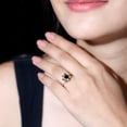 thumbnail image 5 of Rosec Jewels 3/4 CT Black Onyx Engagement Ring with Diamond, Black Onyx Bypass Ring, Black Onyx Flower Engagement Ring, 10K Yellow Gold, US 7.50, 5 of 7