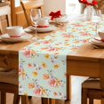 thumbnail image 5 of Spring Flowers Table Runner 72 Inches, Yellow Pink Floral Rustic Botanical Green Bed Runner Dresser Scarves Tabletop for Indoor Outdoor Parties/Ceremony/Banquet, 16" x 72", 5 of 9