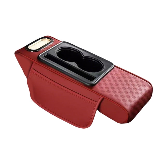 Cojín reposabrazos para automóvil, funda para consola central, soporte ergonómico multifuncional para el brazo Rojo