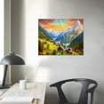 thumbnail image 4 of COMIO Spiritual World's Heritage Famous Places Canvas Wall Art, Scenic Framed Posters, Modern Landscapes Home Decor (38 Wengen Village - Switzerland), 4 of 5