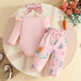 thumbnail image 4 of Staki Baby Girl Outfits Newborn Newborn Baby Girl Outfit Long Sleeve Bodysuit Pants Set Cute Infant Fall Clothes 3 6 Months(Red, 3-6 Months), 4 of 9