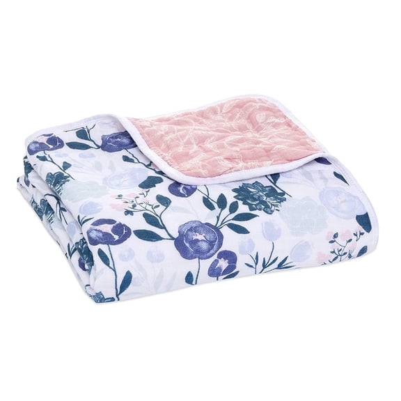 aden anais Essentials , Cotton Muslin Baby Blanket, Flowers Bloom, Girls, Infants