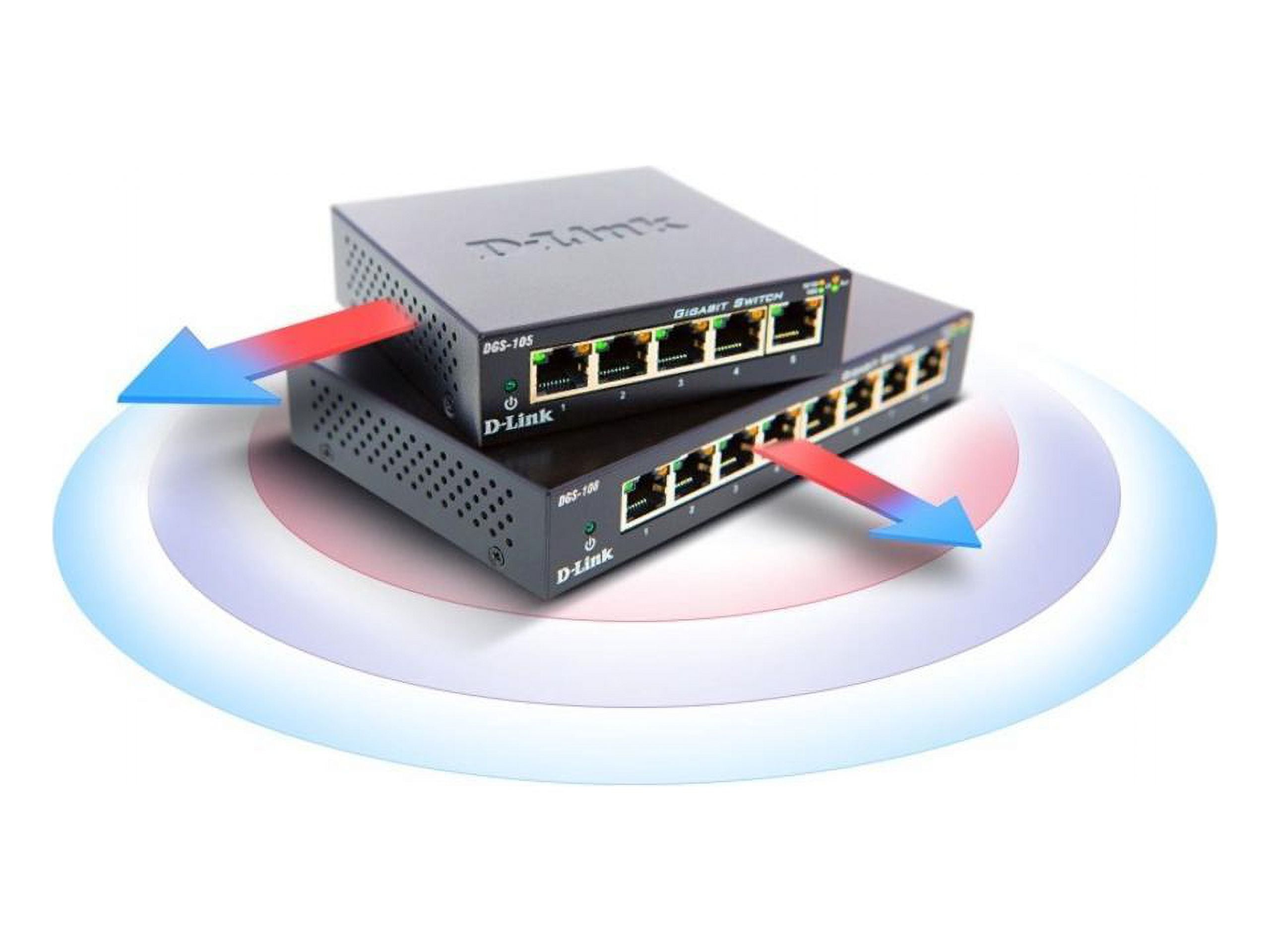 D-Link Switch 5-Port Gigabit Desktop Switch Metal Retail (DGS-105GL)