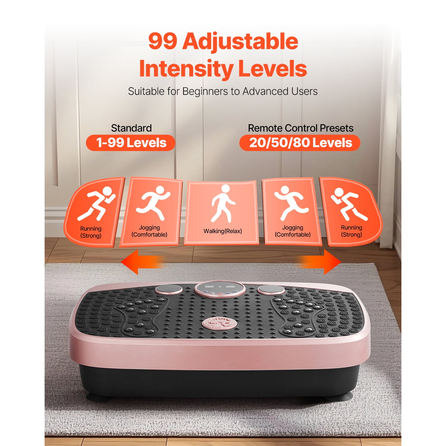 KFFKFF Vibration Plate Exercise Machine with Magnetic Acupoints for Lymphatic Support and Fitness, Home Workout Equipment with Resistance Bands for Men and Women, Pink