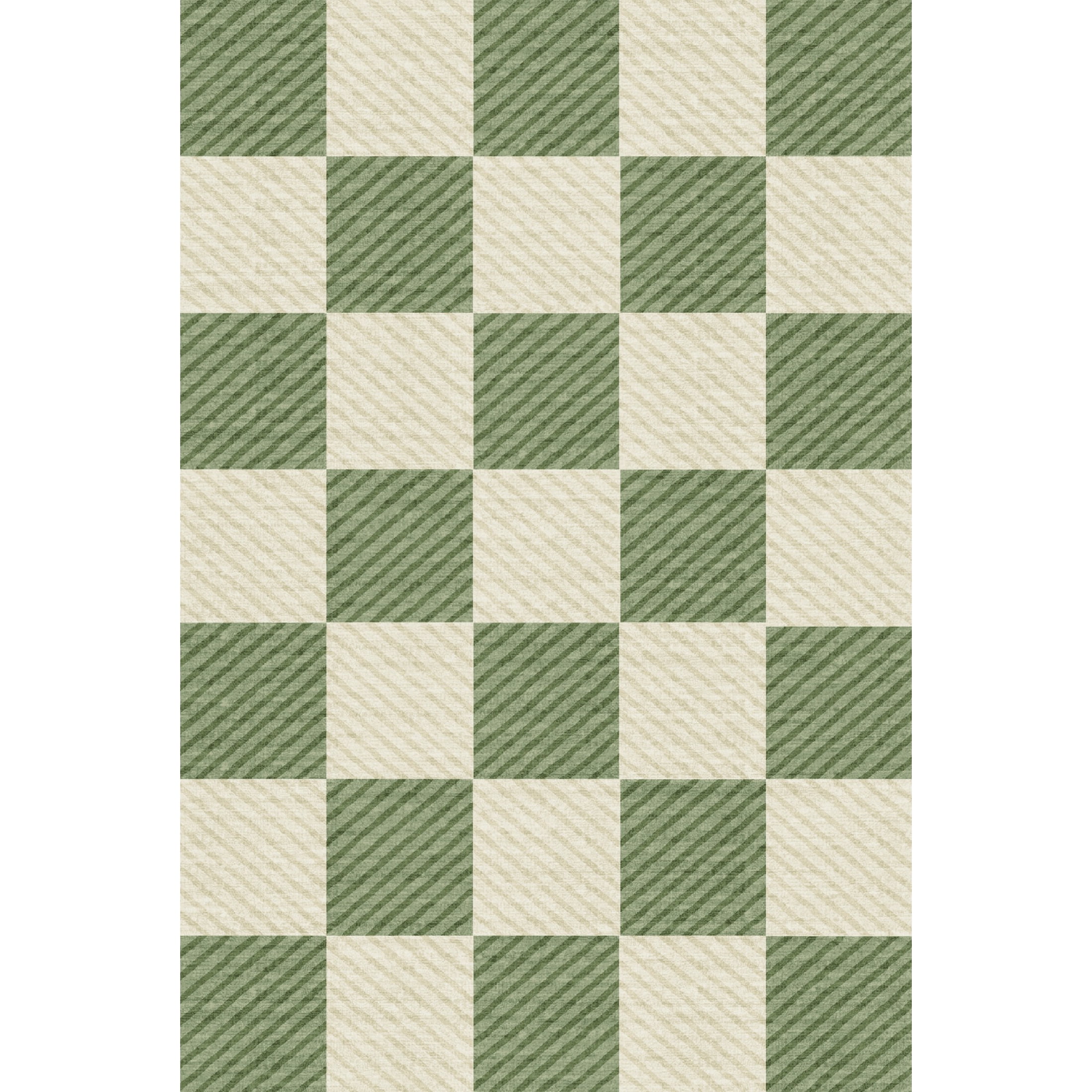 WIPONKEN 2'x3' Small Area Rug for Entryway Laundry Bathroom Bedroom Entrance Kitchen Dorm Checkered Rugs Non-Slip Washable Green Geometric Modern Contemporary Carpet Soft Indoor Door Mat