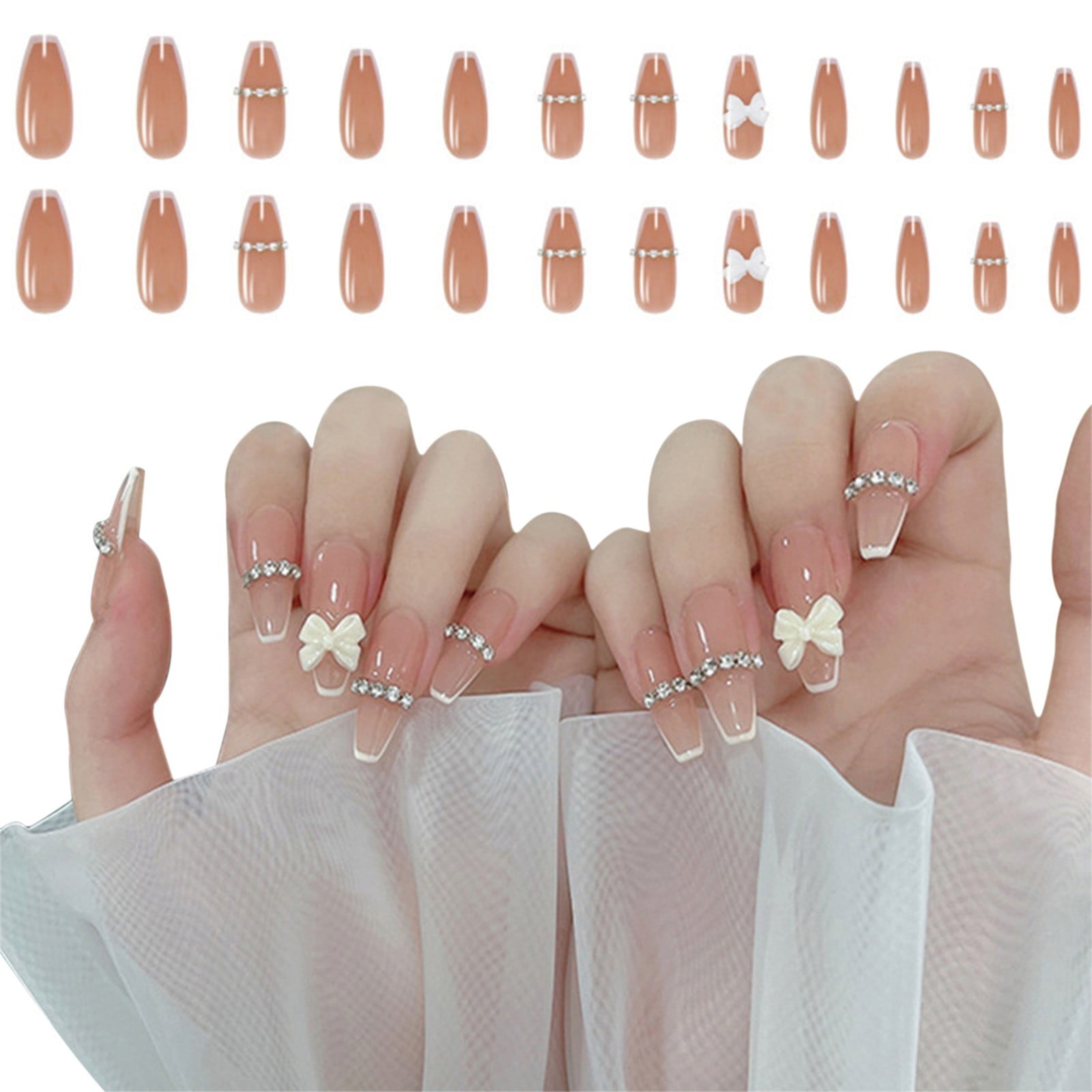 keusn wearing nail manicure patch wearing nail manicure piece finished